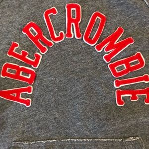 Abercrombie and Fitch grey logo hoodie size M